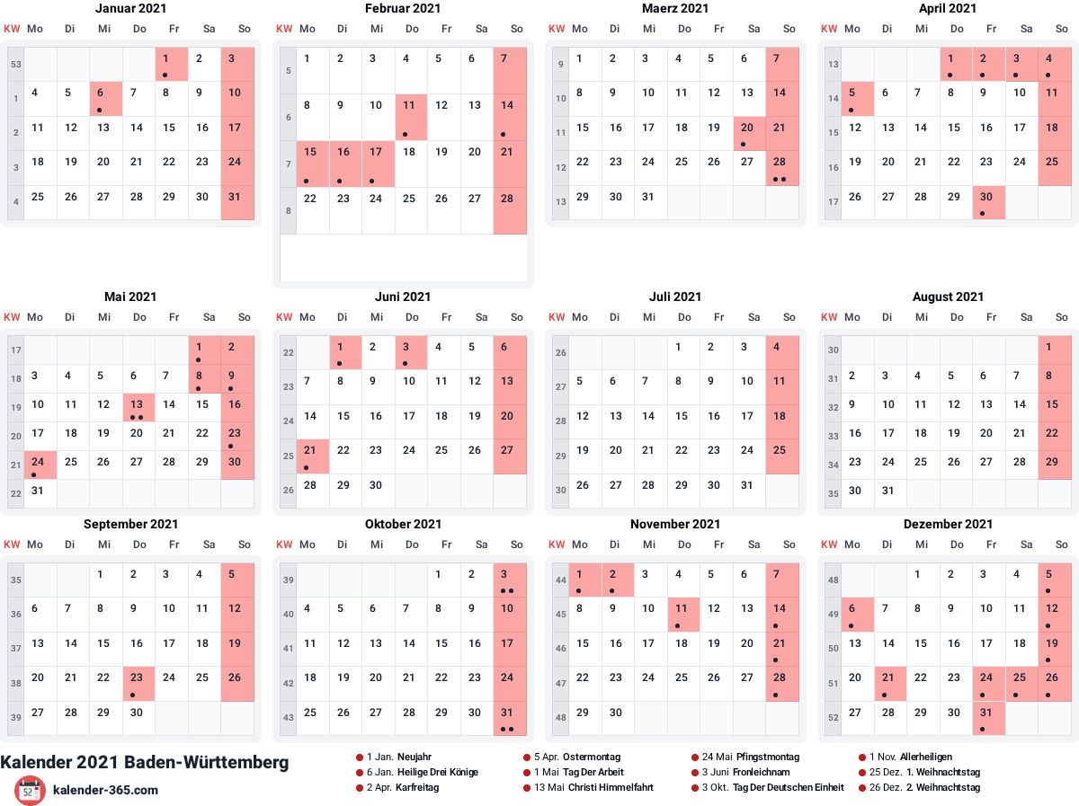 Vorschau des Kalenders