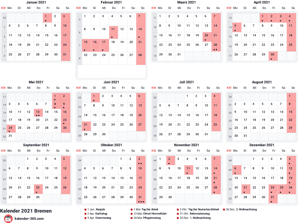 Vorschau des Kalenders