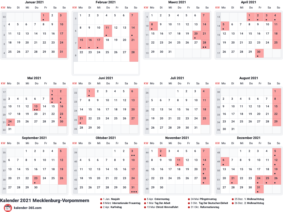 Vorschau des Kalenders
