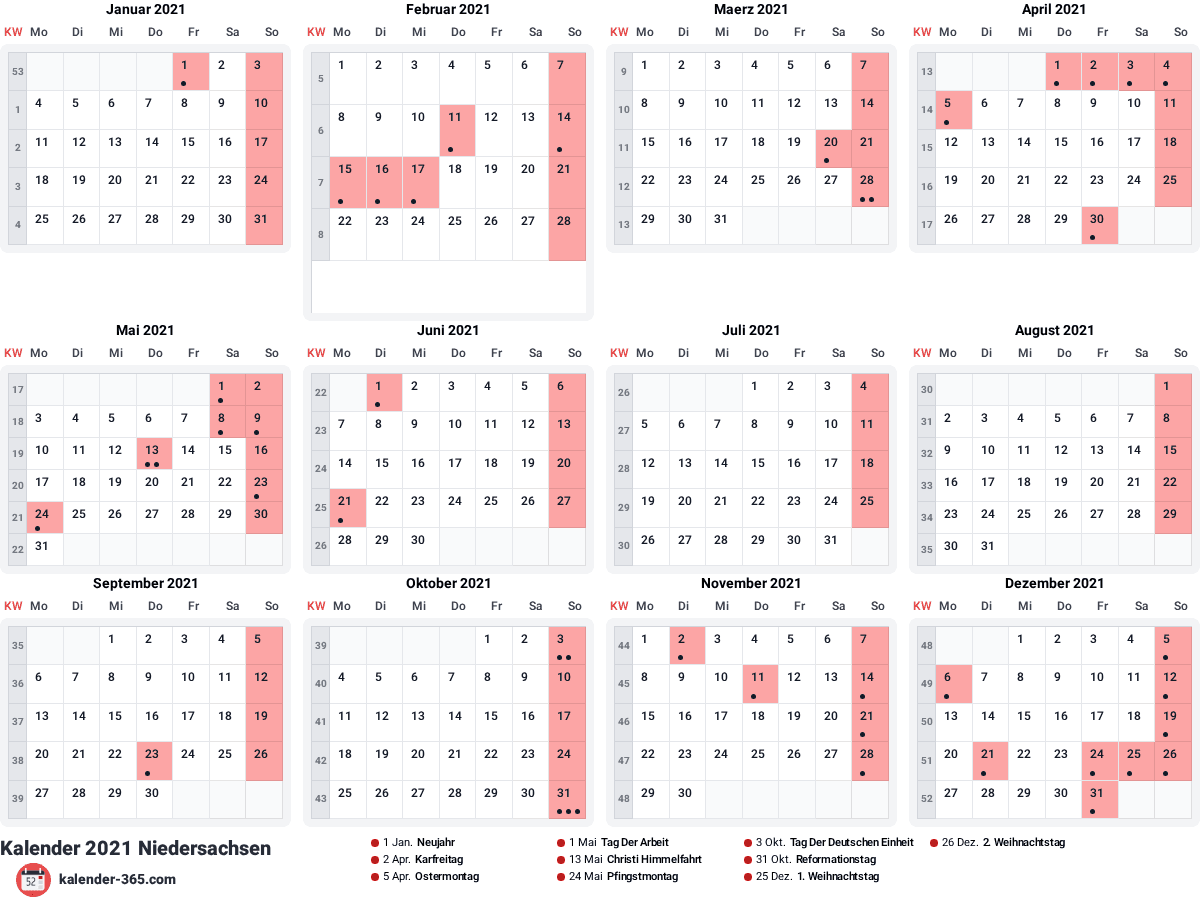 Vorschau des Kalenders