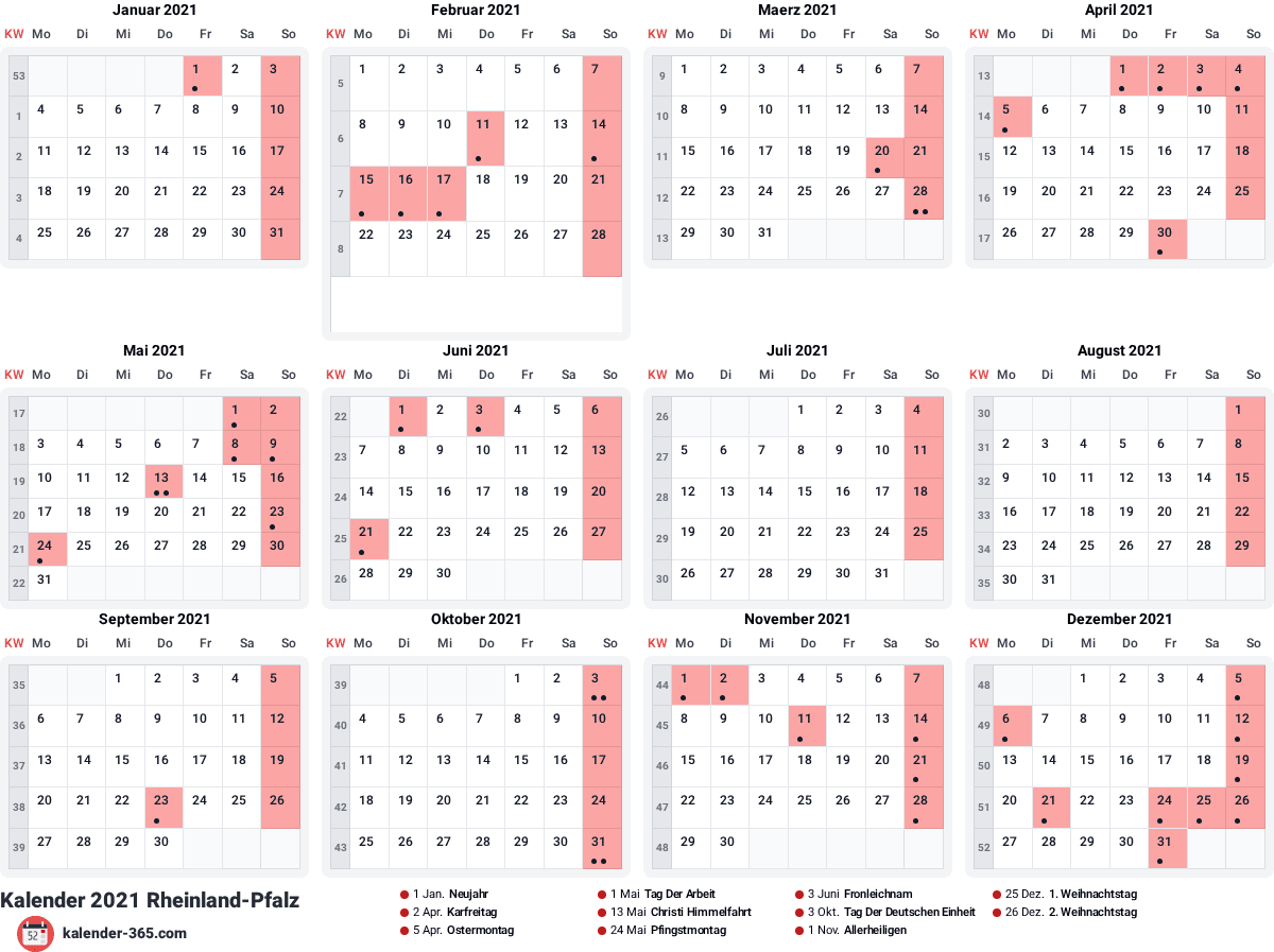 Vorschau des Kalenders