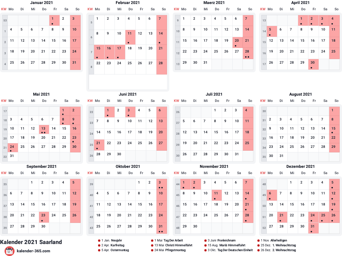 Vorschau des Kalenders