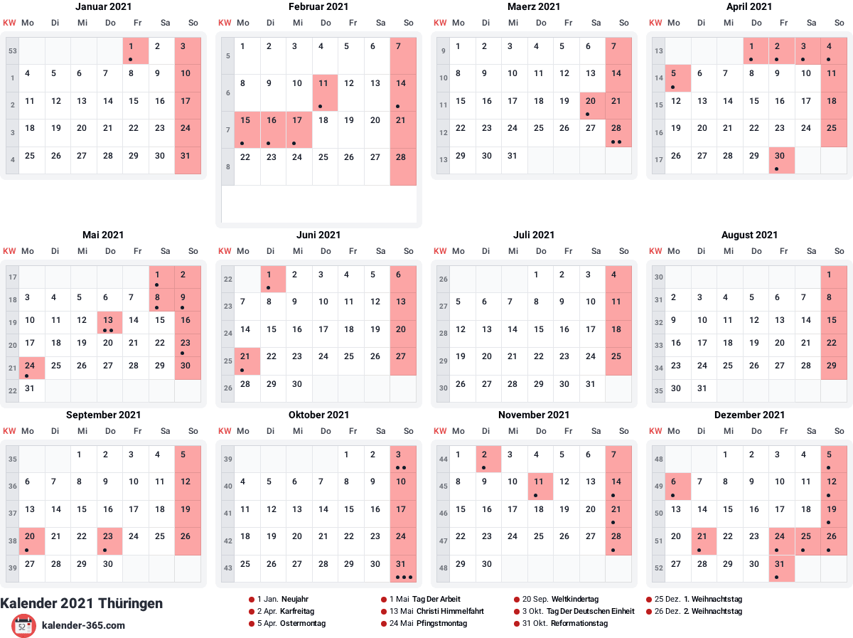 Vorschau des Kalenders