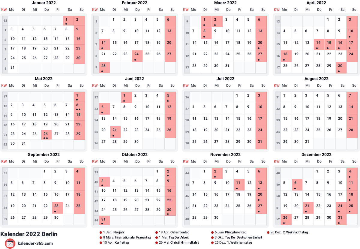 Vorschau des Kalenders