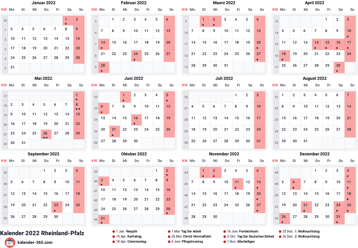Vorschau des Kalenders