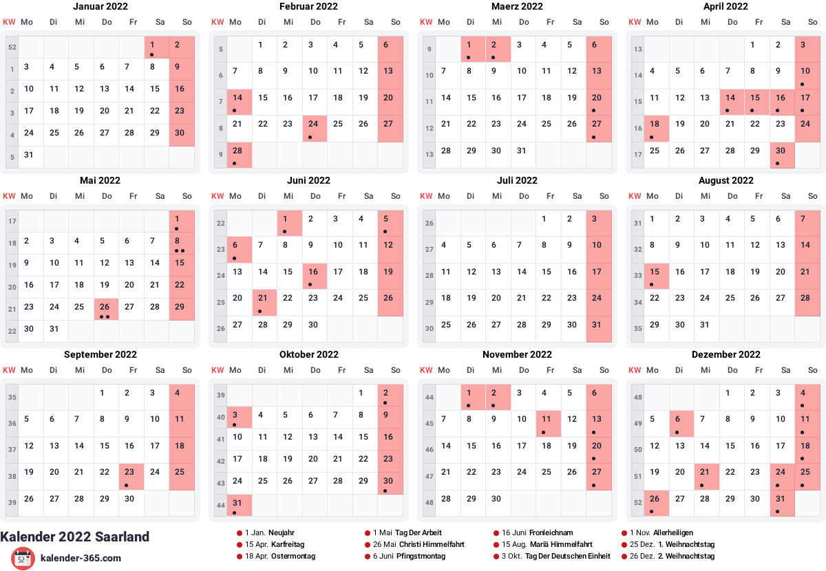 Vorschau des Kalenders