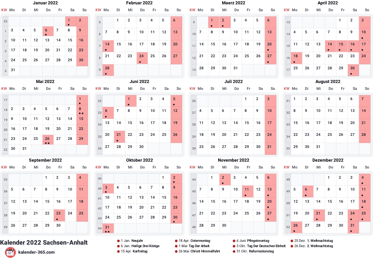 Vorschau des Kalenders