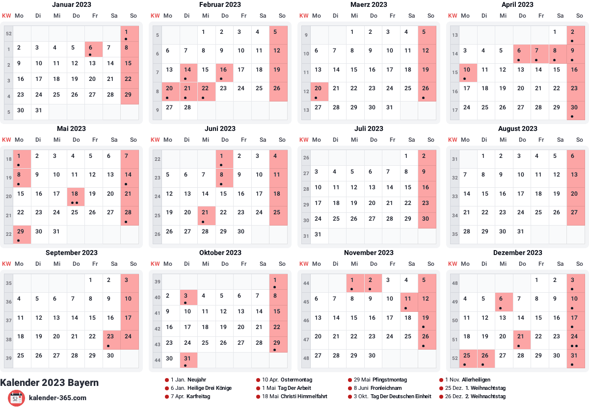 Vorschau des Kalenders