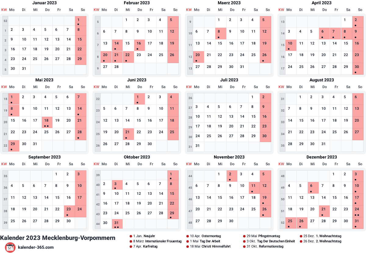 Vorschau des Kalenders