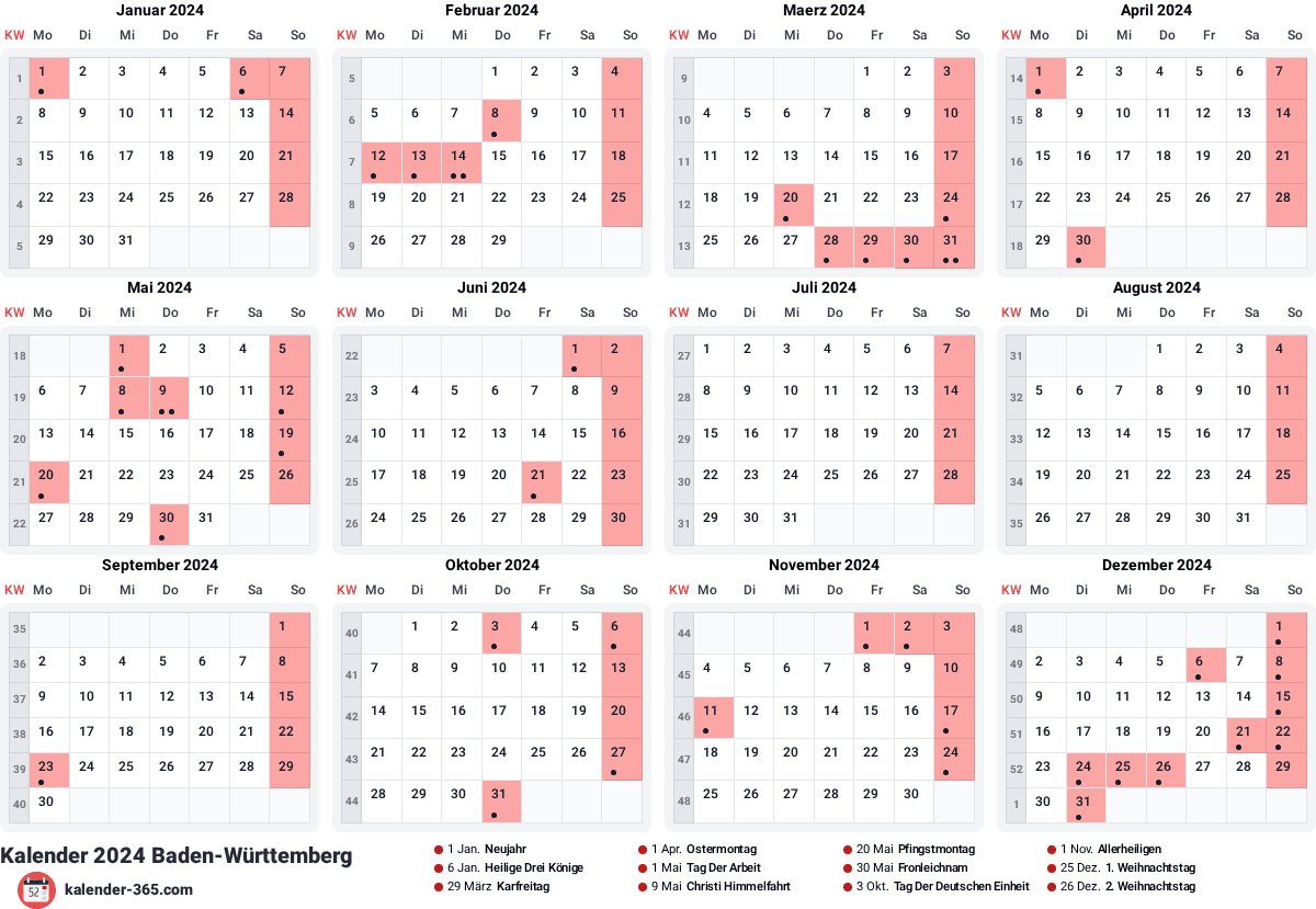 Vorschau des Kalenders