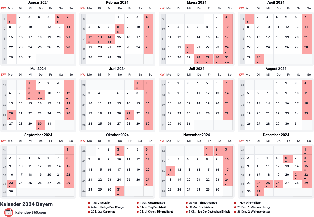 Vorschau des Kalenders