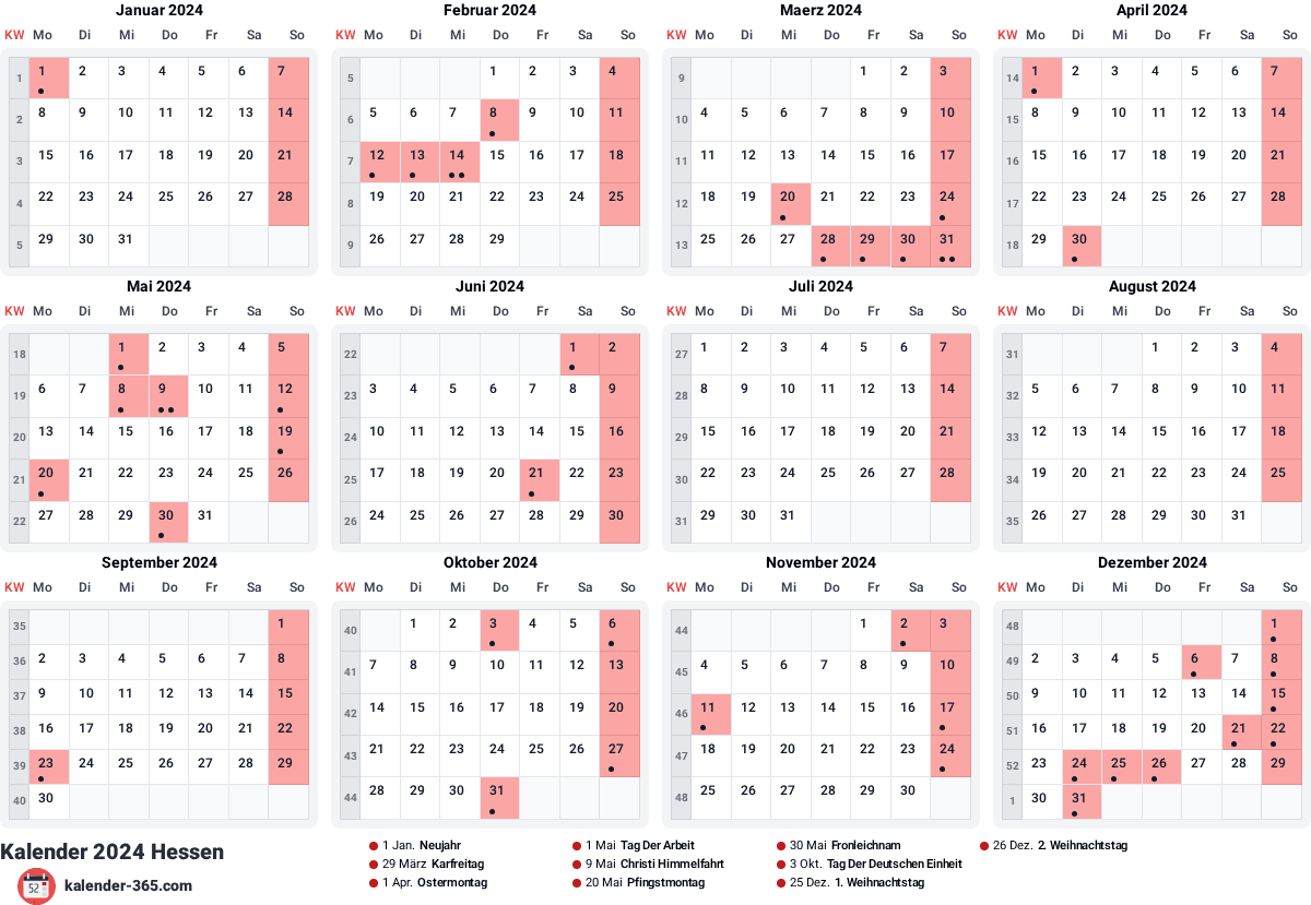 Vorschau des Kalenders