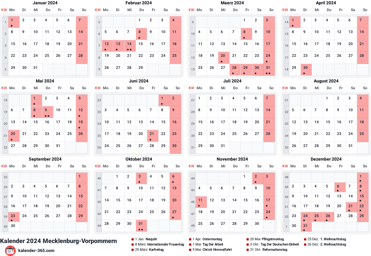 Vorschau des Kalenders