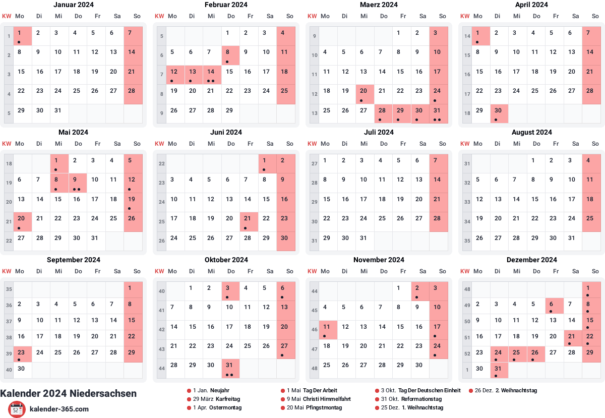 Vorschau des Kalenders