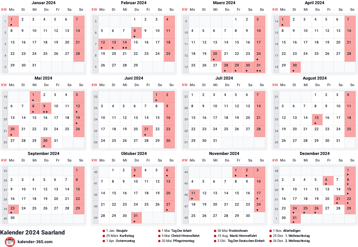 Vorschau des Kalenders