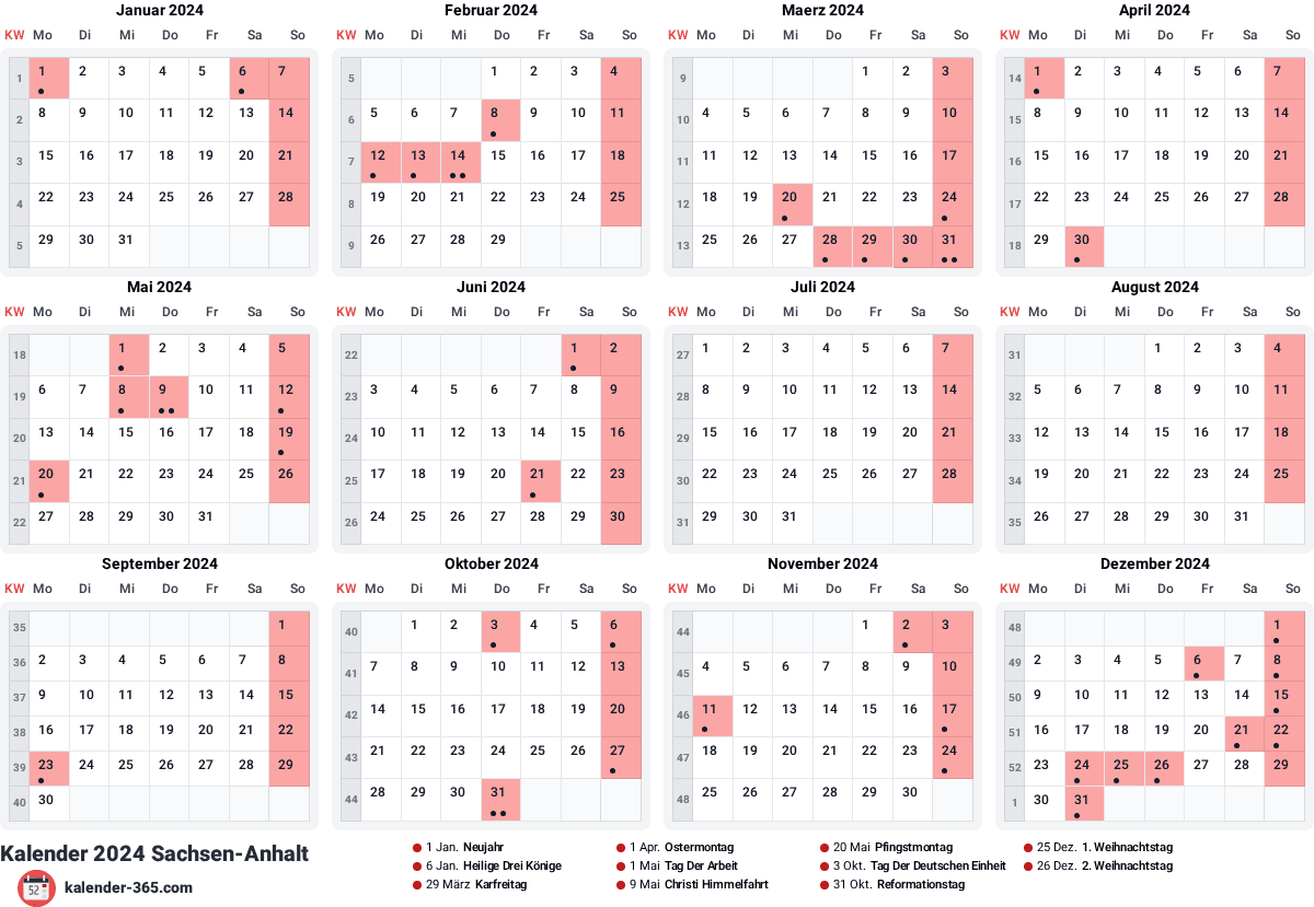 Vorschau des Kalenders