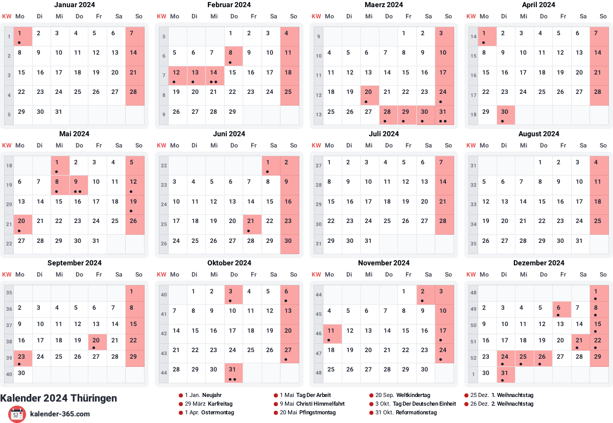 Vorschau des Kalenders