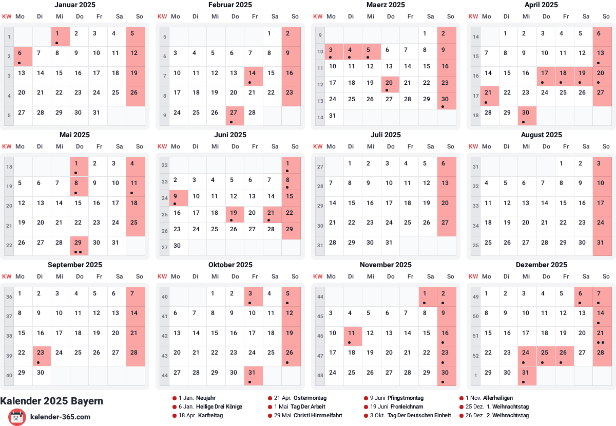 Vorschau des Kalenders