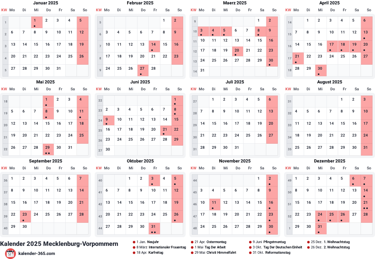 Vorschau des Kalenders