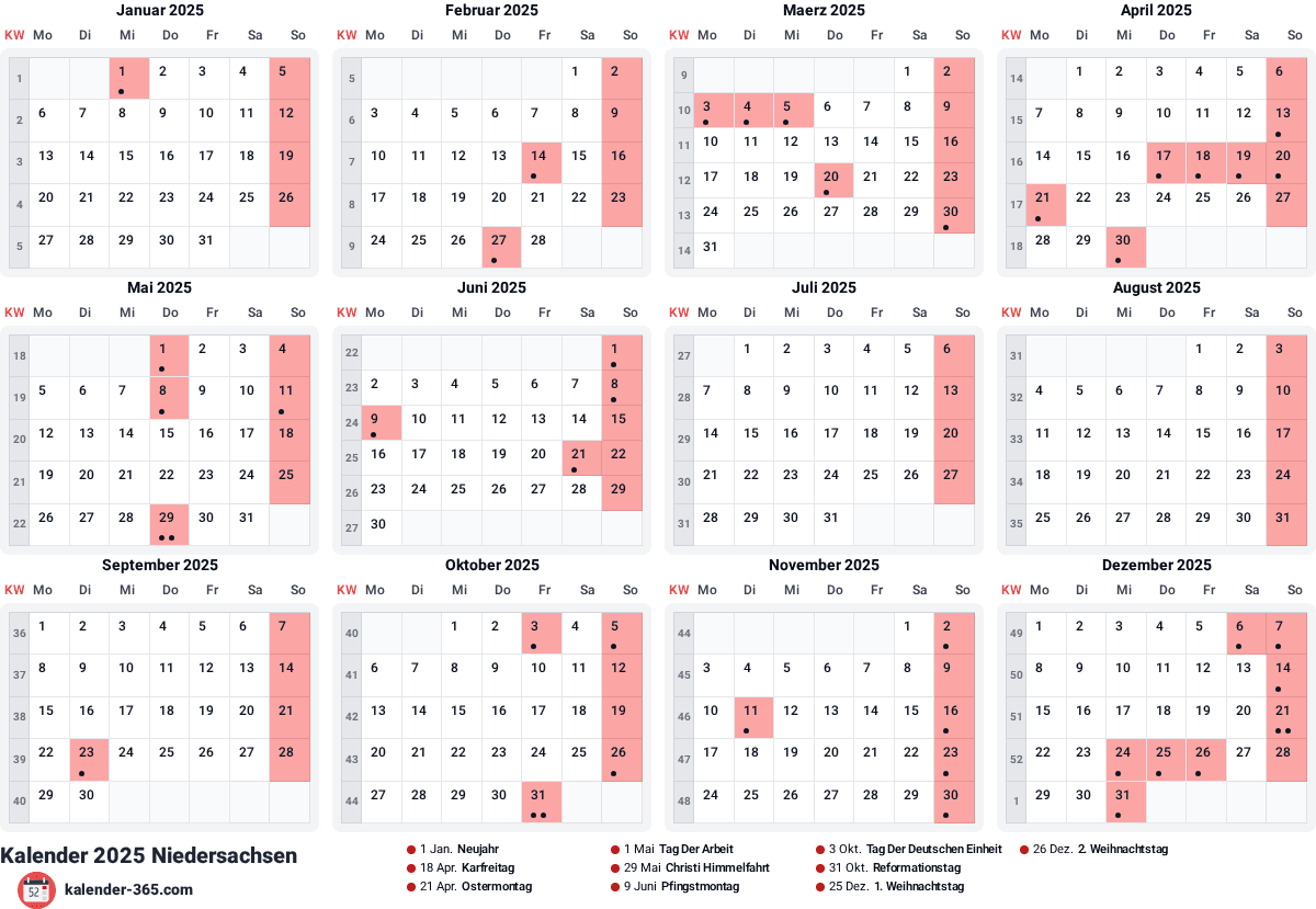 Vorschau des Kalenders