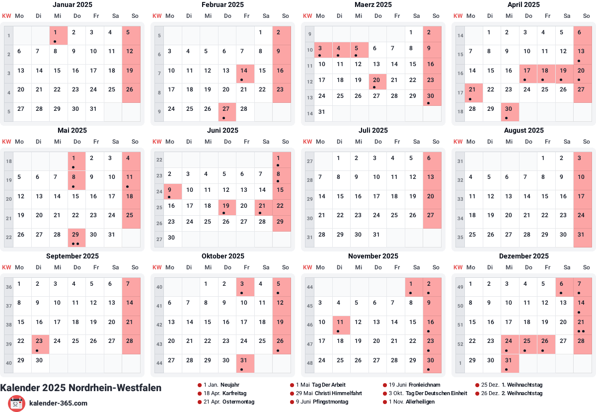 Vorschau des Kalenders