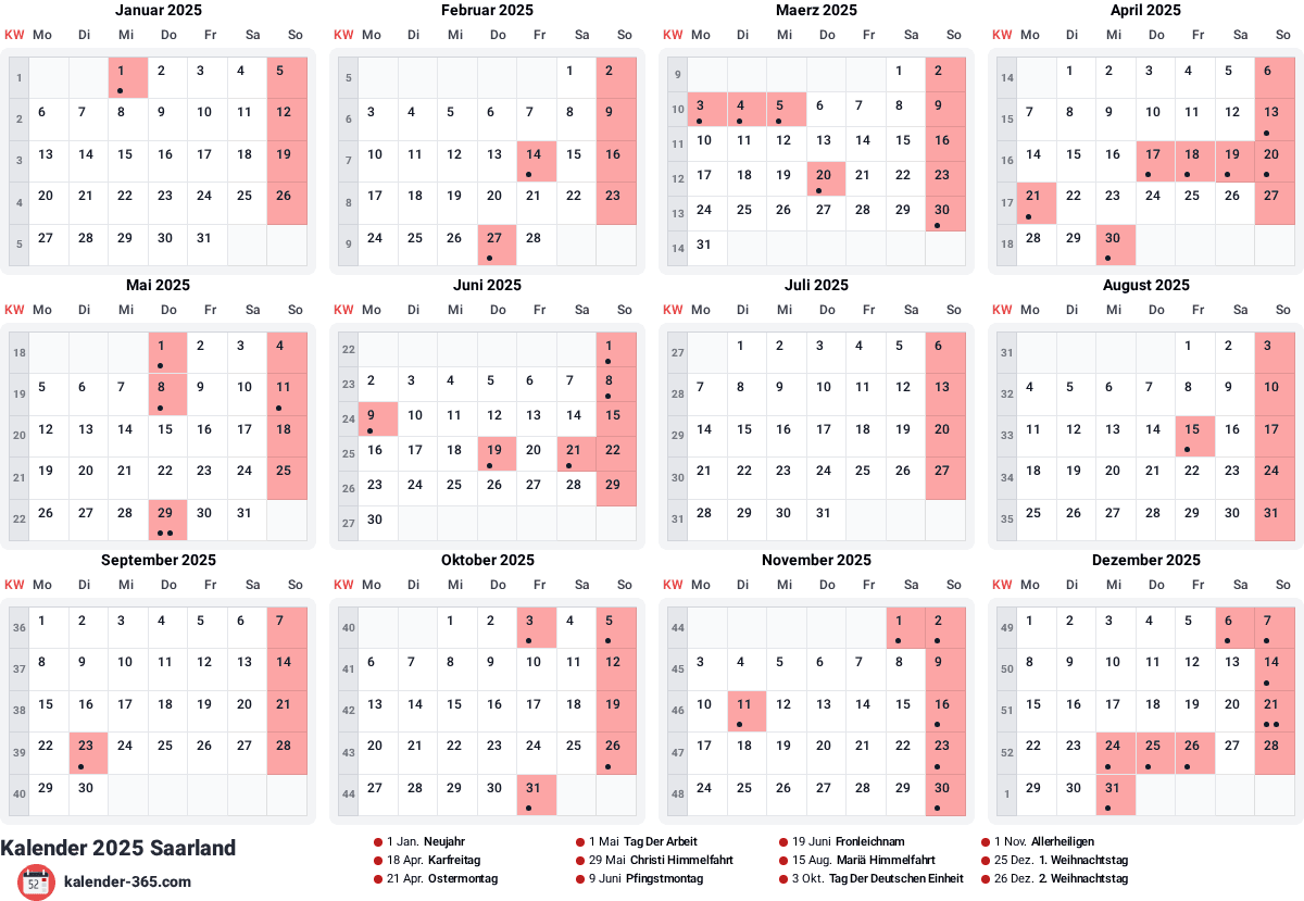Vorschau des Kalenders