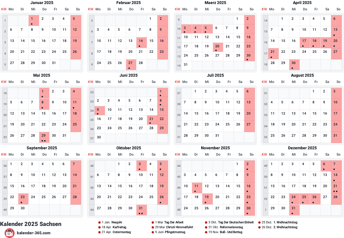 Vorschau des Kalenders