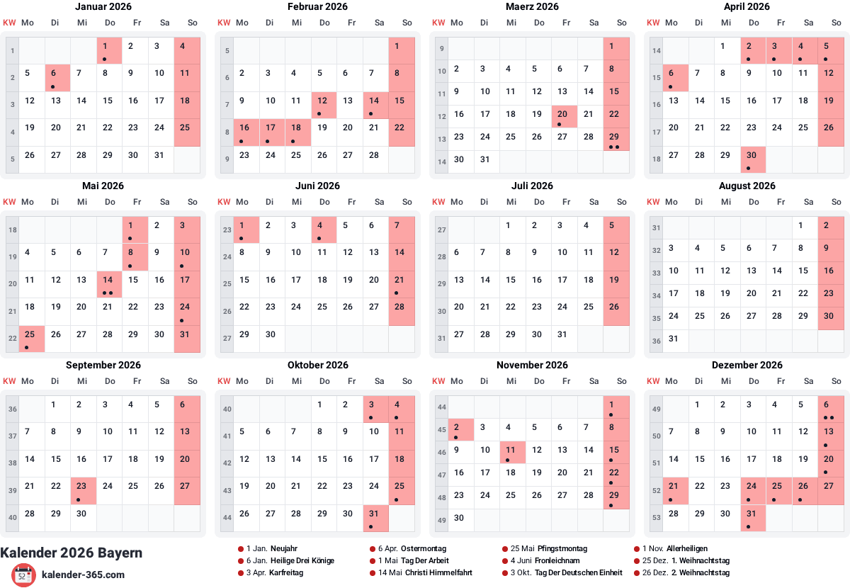 Vorschau des Kalenders