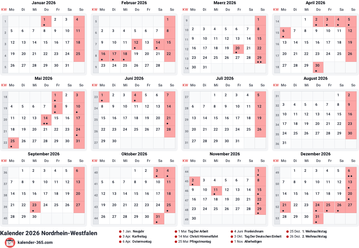 Vorschau des Kalenders