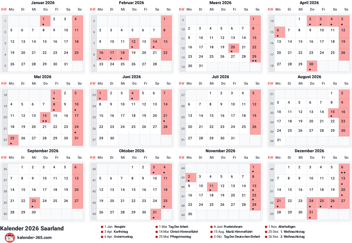 Vorschau des Kalenders