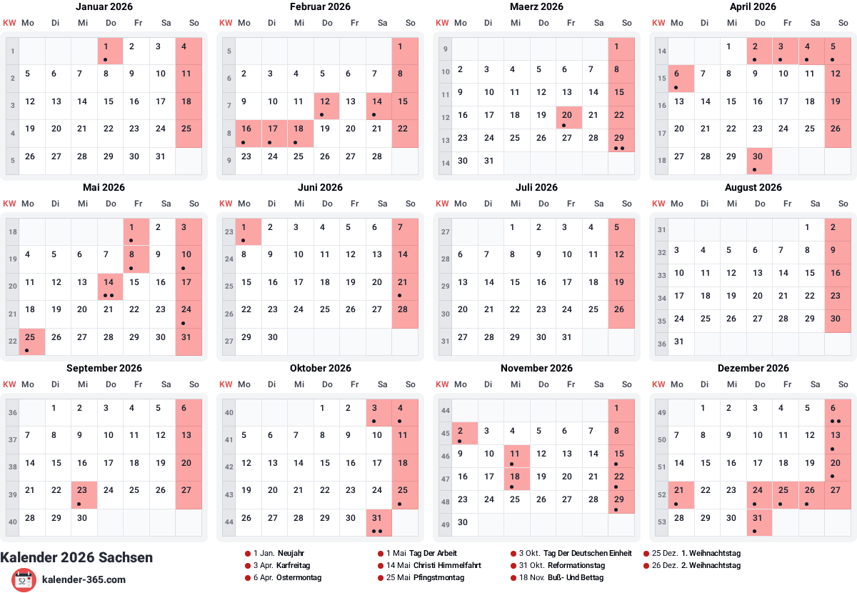 Vorschau des Kalenders