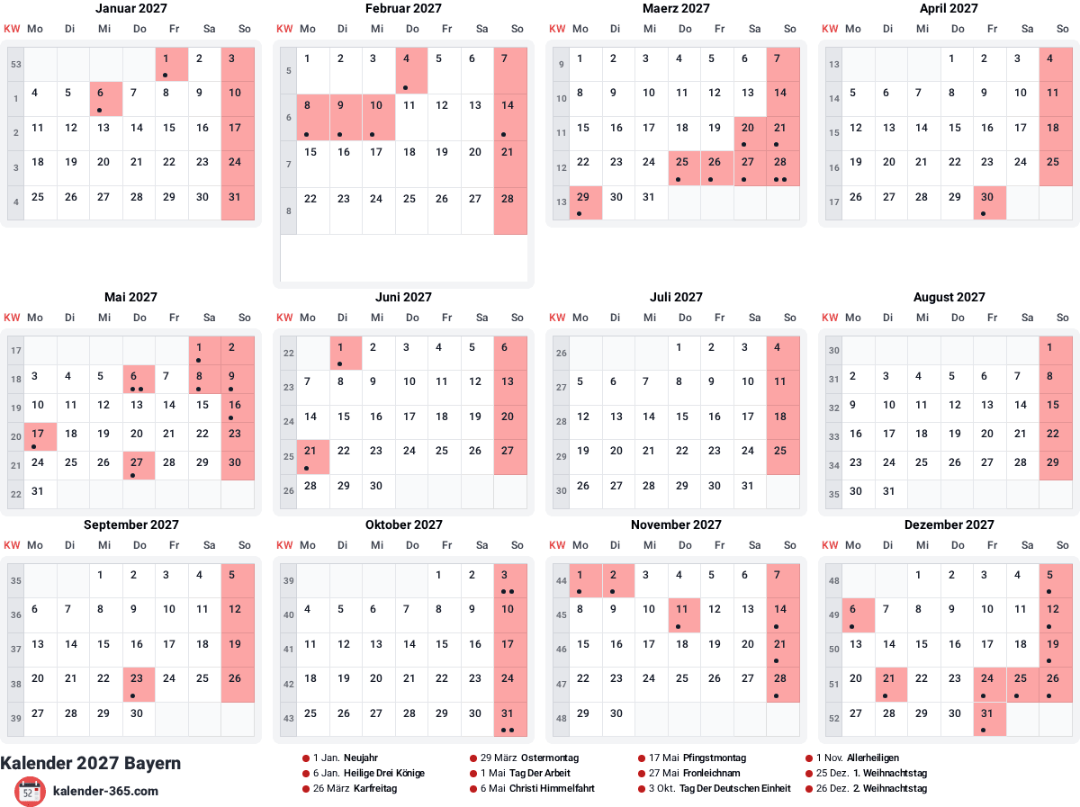 Vorschau des Kalenders