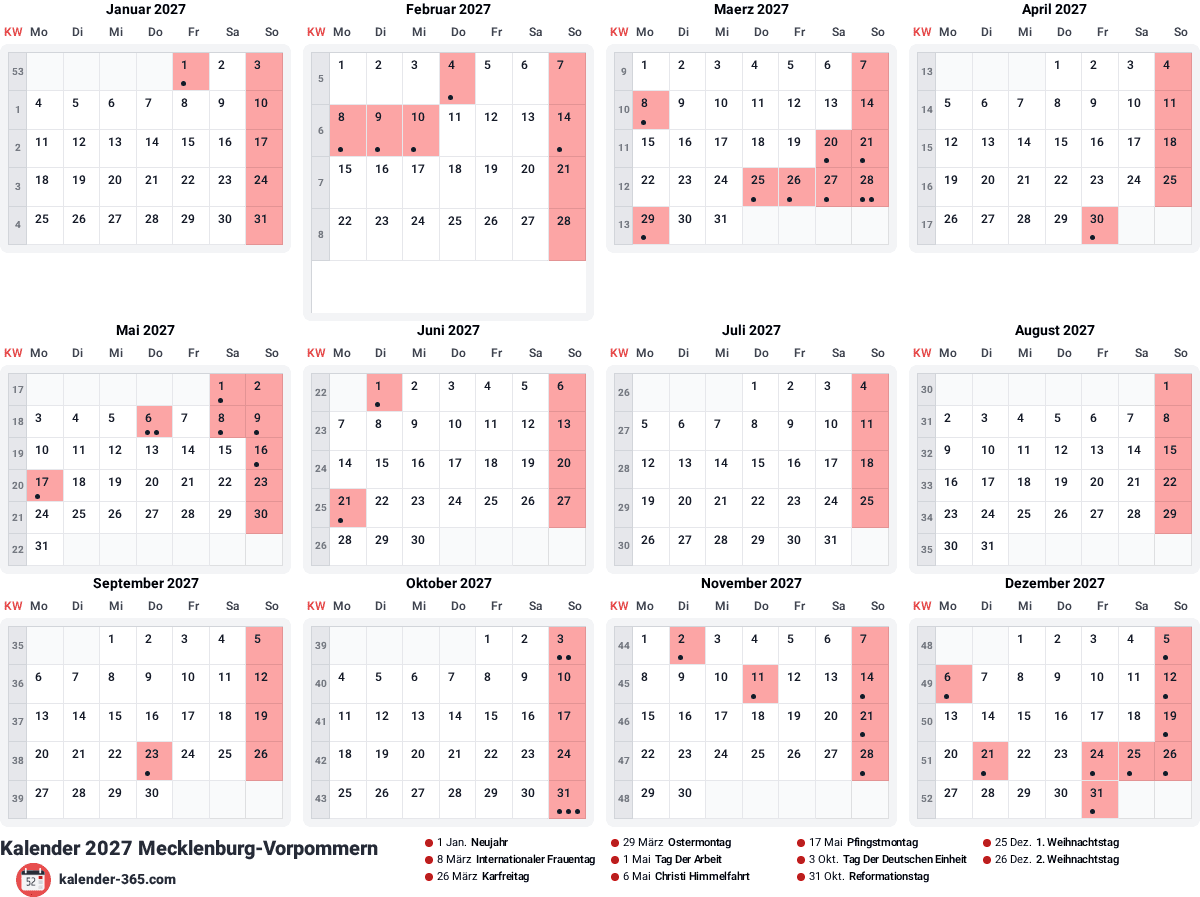 Vorschau des Kalenders