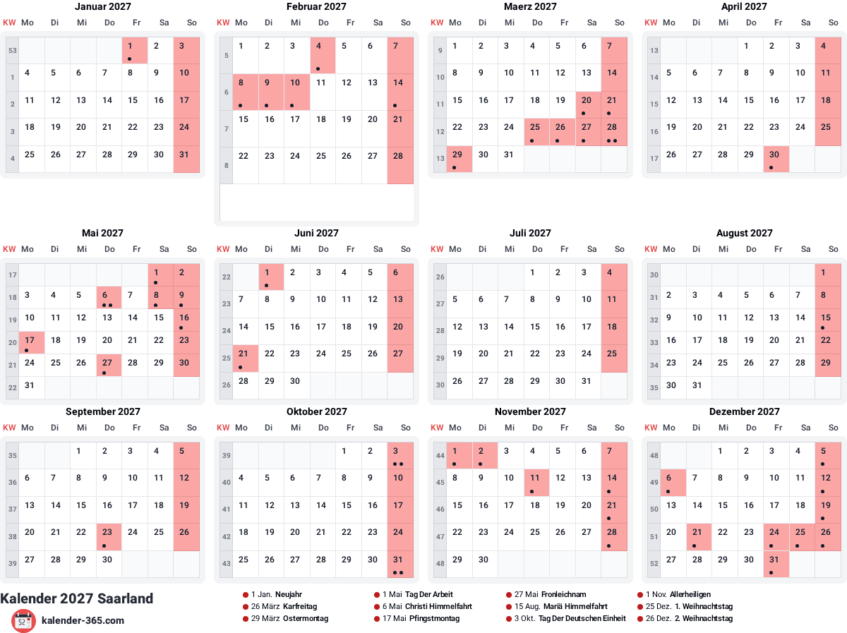 Vorschau des Kalenders