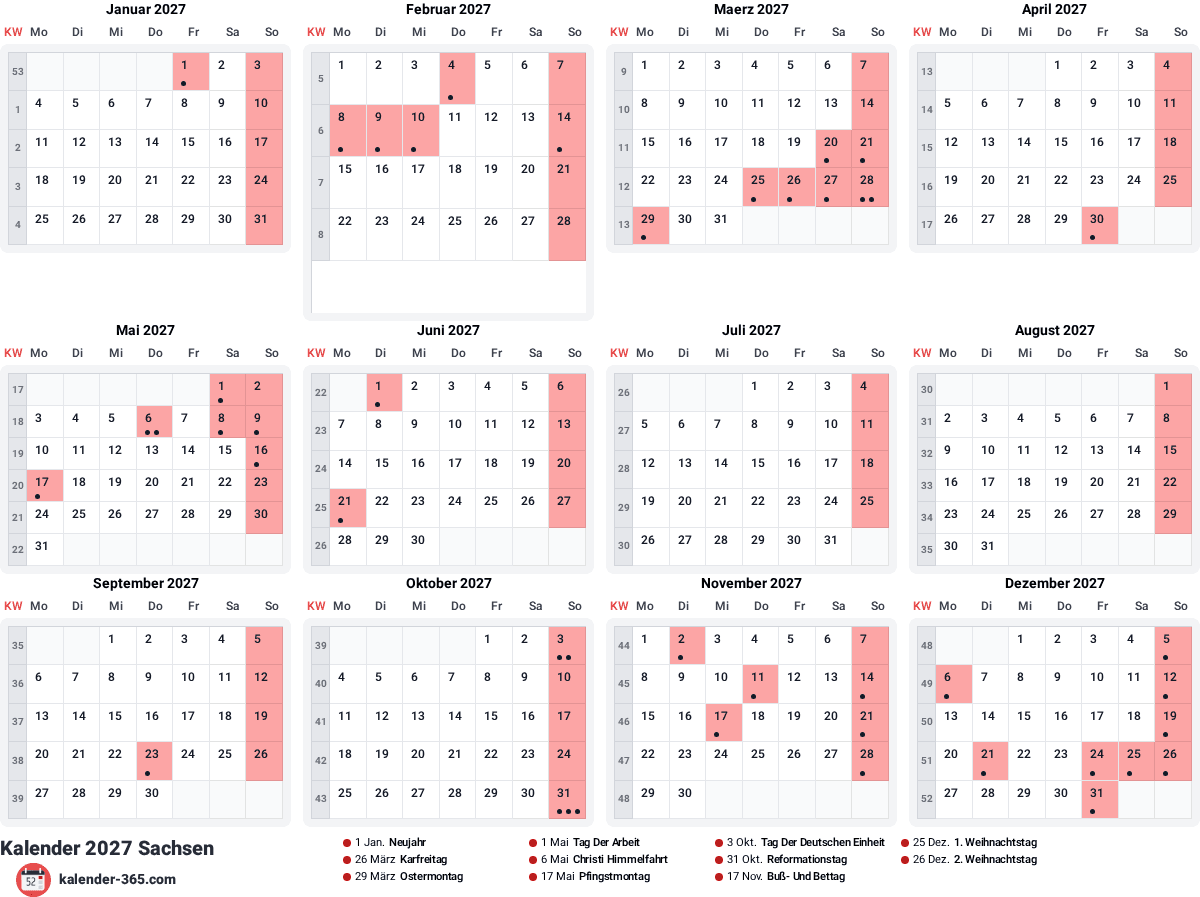 Vorschau des Kalenders