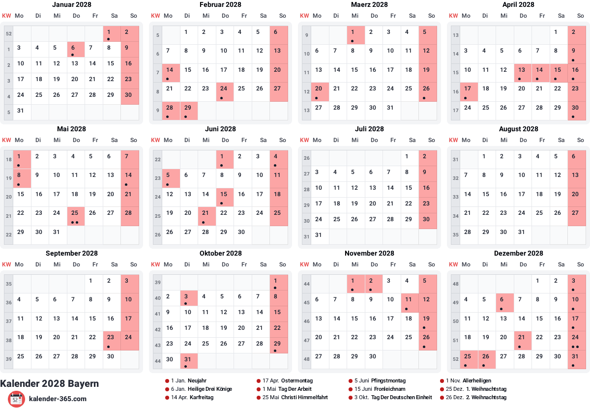 Vorschau des Kalenders