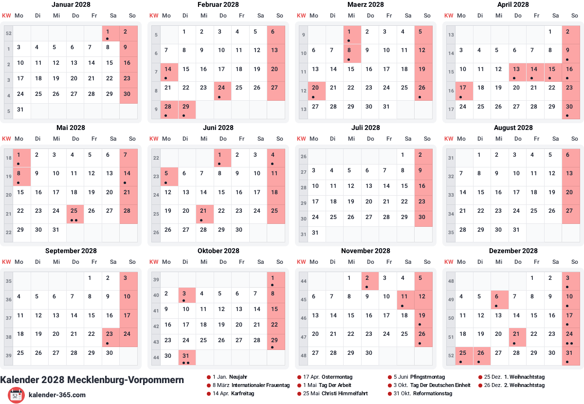 Vorschau des Kalenders