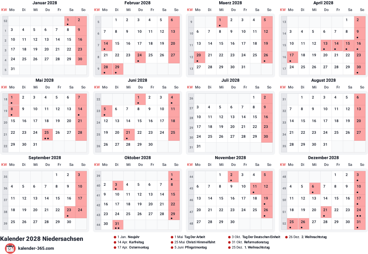 Vorschau des Kalenders
