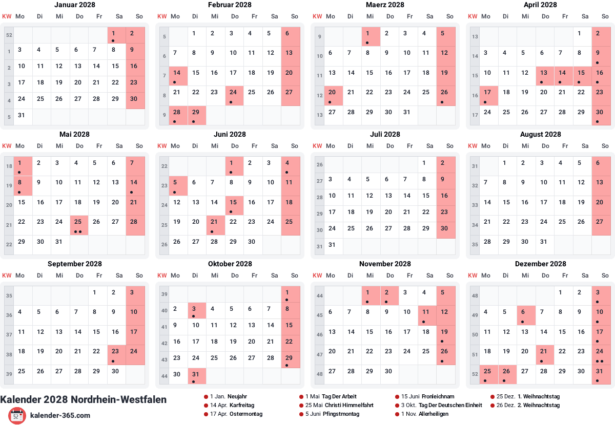 Vorschau des Kalenders