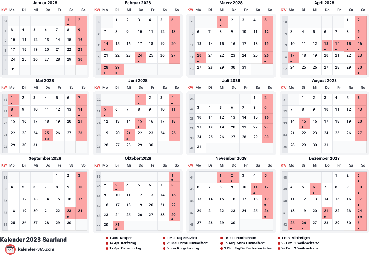 Vorschau des Kalenders