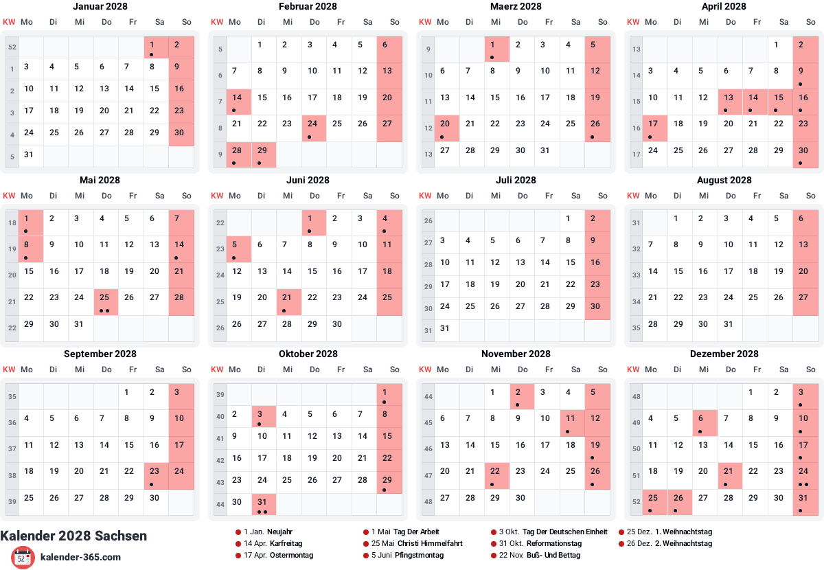 Vorschau des Kalenders