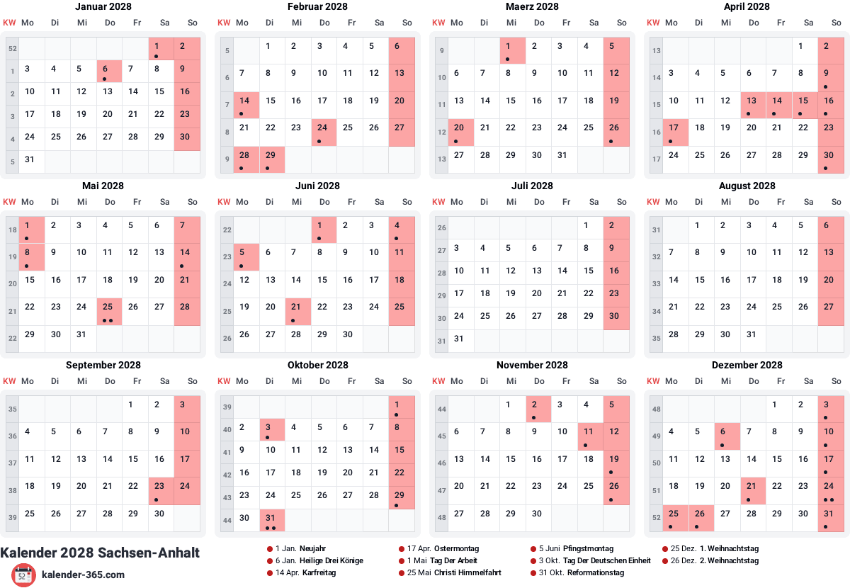 Vorschau des Kalenders