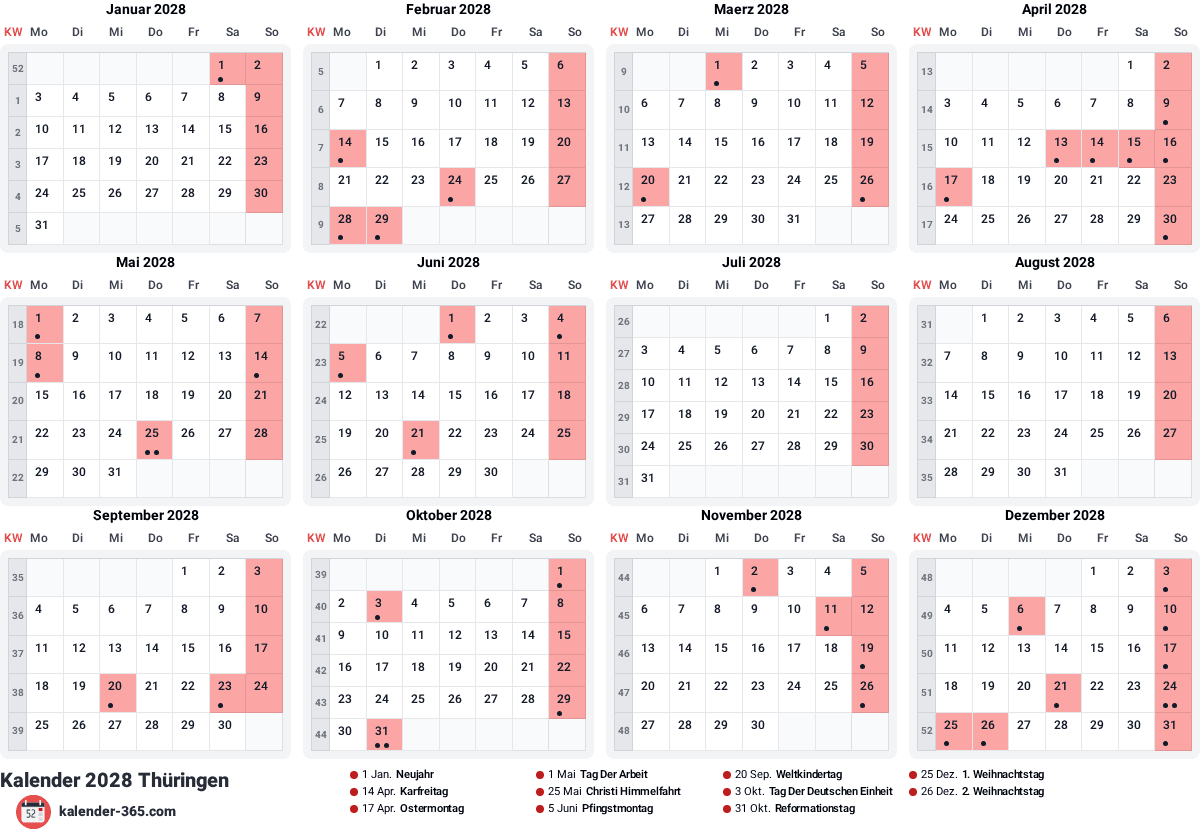 Vorschau des Kalenders