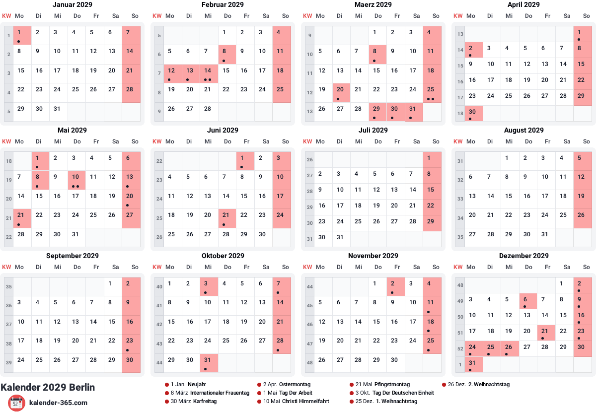 Vorschau des Kalenders