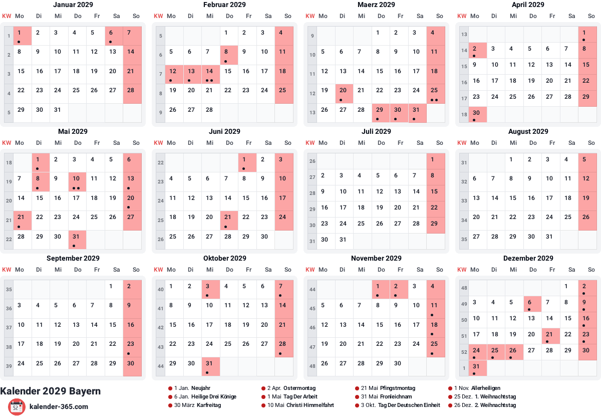 Vorschau des Kalenders