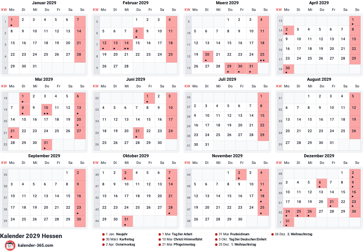 Vorschau des Kalenders