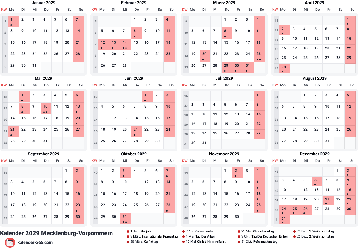 Vorschau des Kalenders
