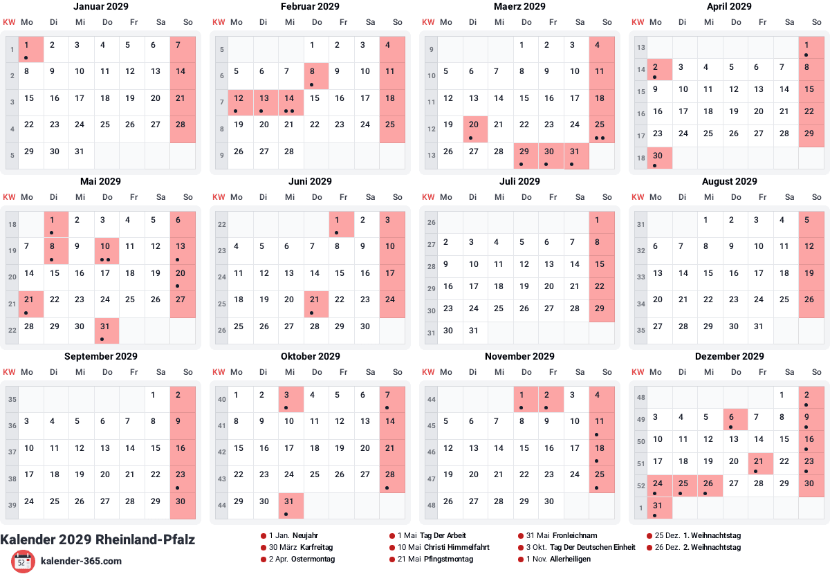 Vorschau des Kalenders