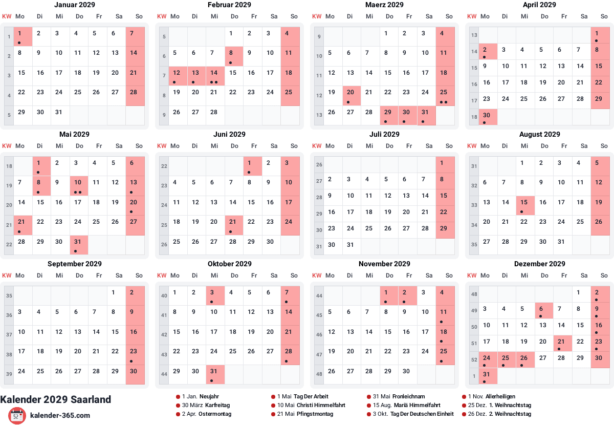 Vorschau des Kalenders