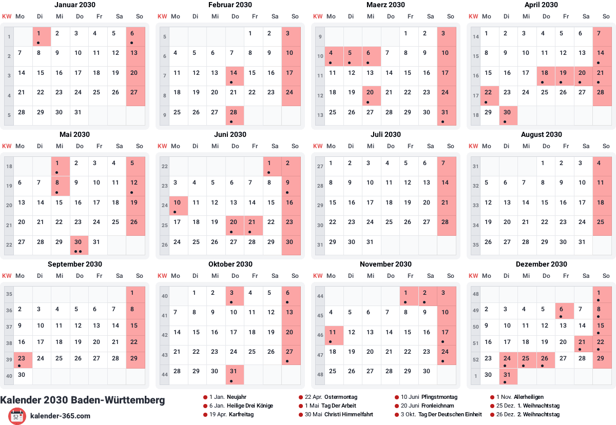 Vorschau des Kalenders